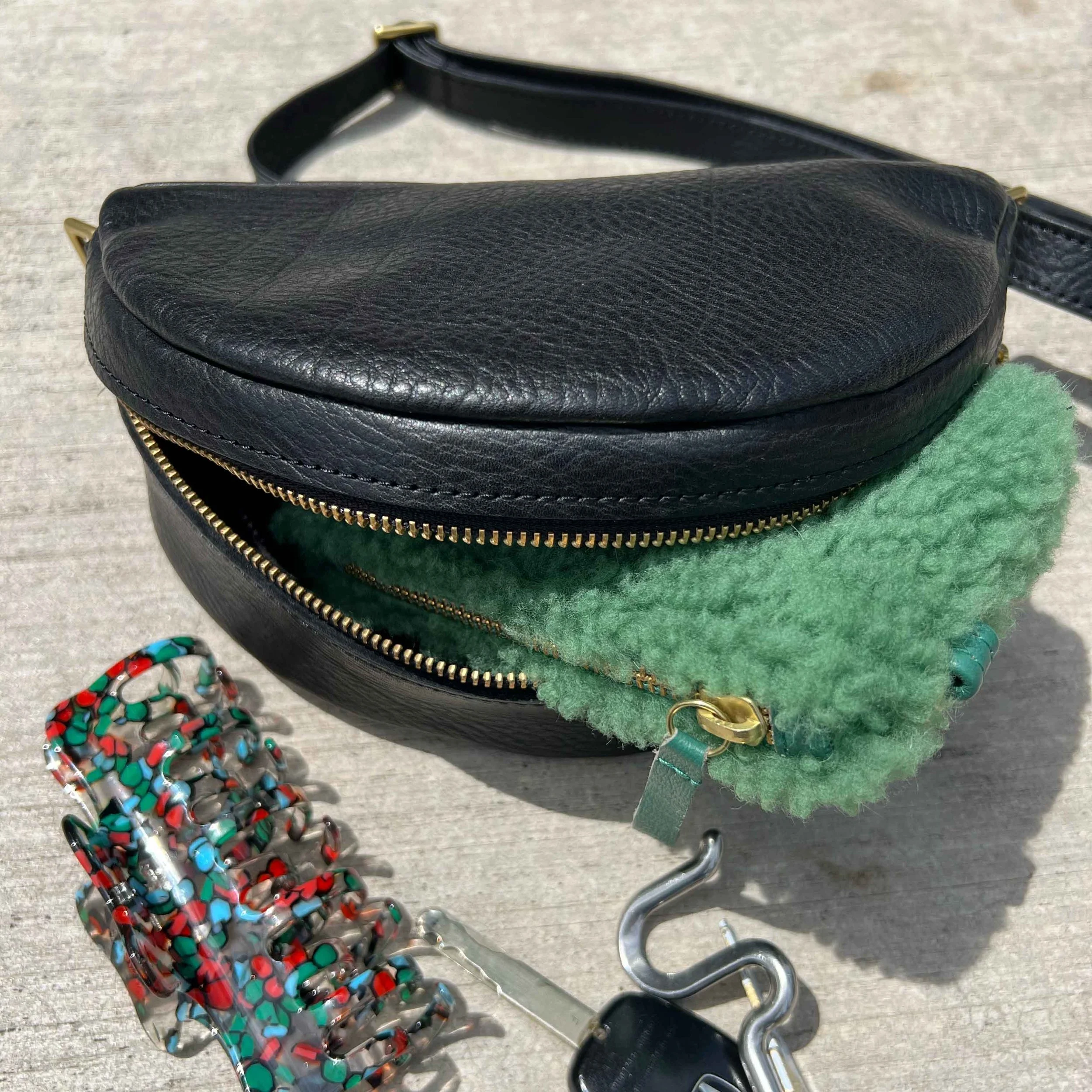 PRIMECUT: LIME SHEARLING BUM BAG